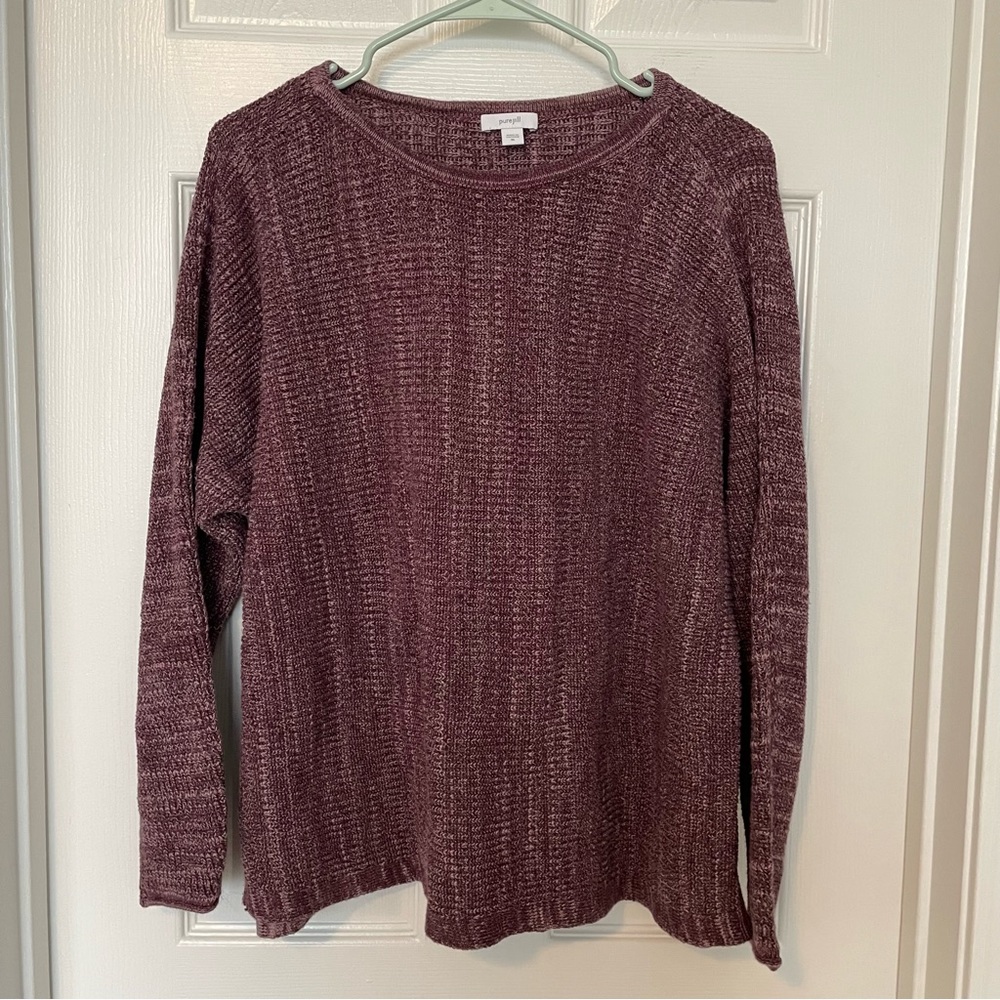 PureJill Purple Knit Sweater Cotton Blend Size XL